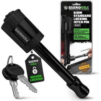 Rhino USA Trailer Hitch Pin (3 Inch) Patented 5/8″ Locking Receiver Hitch Pins