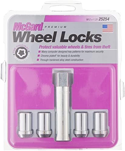 MCGARD 25254 Chrome Tuner Style Cone Seat Wheel Locks (M12 x 1.25 Thread Size)