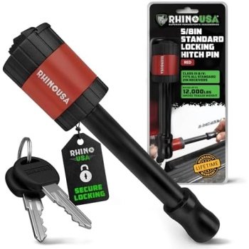 Rhino USA Trailer Hitch Pin (2 Inch) Patented 5/8″ Locking Receiver Hitch Pins