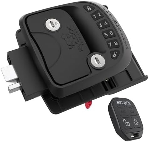 RVLOCK Compact RV Lock Keyless Entry with Remote, Secure Camper Latch