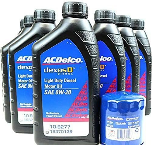 AC Delco DexosD 0w-20 Engine Oil and Oil Filter Change Kit For 3.0L Duramax